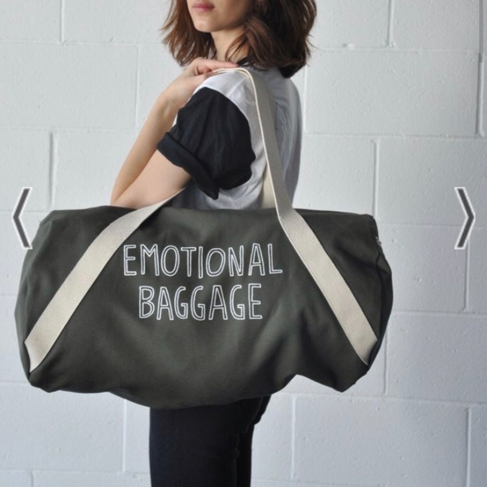 Stay home club emotional baggage duffel bag